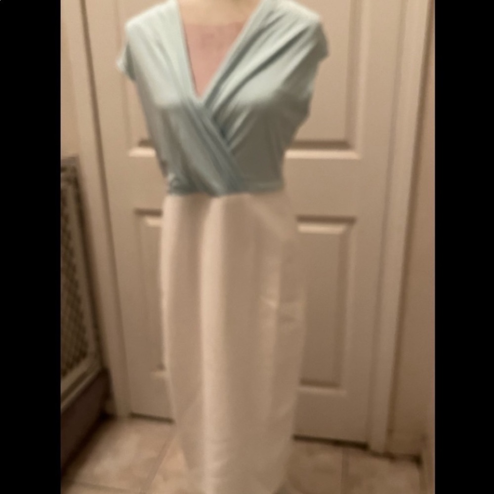 Ted Baker Alfena Blue and White Two-Tone Midi Dress - Picture 3 of 5